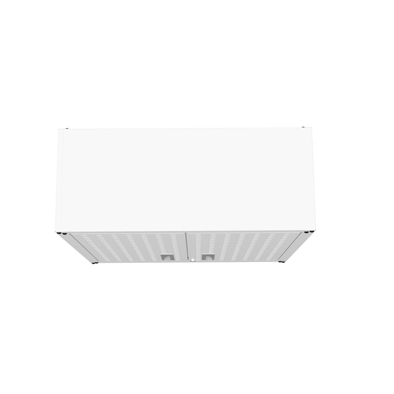 Pemberly Row Contemporary Metal Floating Garage Cabinet in White