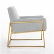 Pemberly Row Modern Steel & Fabric Upholstered Lounge Accent Chair in Gray