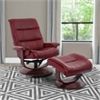 Pemberley Row Top Grain Leather Rouge Reclining Swivel Chair and Ottoman 34