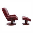 Pemberley Row Top Grain Leather Rouge Reclining Swivel Chair and Ottoman 34