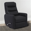 Pemberly Row Polyester / PU Manual Swivel Glider Recliner in Black