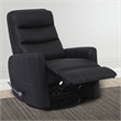 Pemberly Row Polyester / PU Manual Swivel Glider Recliner in Black
