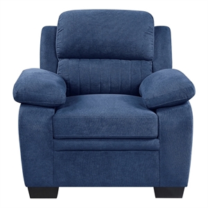 Pemberly Row Contemporary Fabric Upholstered Chair in Blue Color