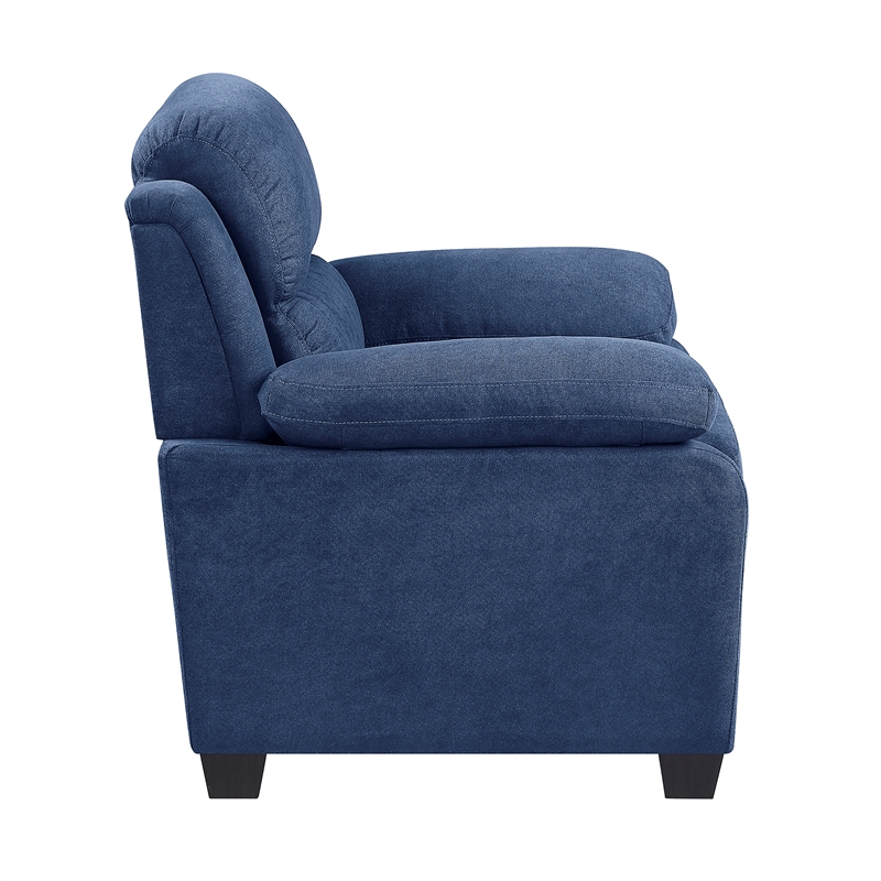 Pemberly Row Contemporary Fabric Upholstered Chair in Blue Color