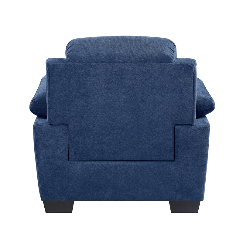 Pemberly Row Contemporary Fabric Upholstered Chair in Blue Color