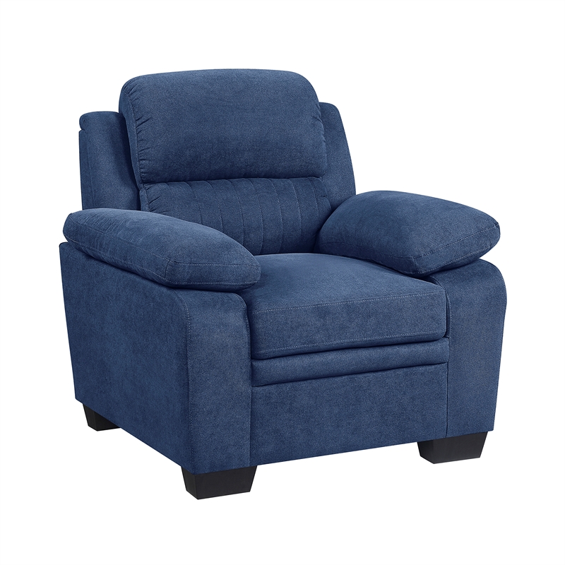 Pemberly Row Contemporary Fabric Upholstered Chair in Blue Color