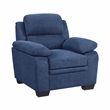 Pemberly Row Contemporary Fabric Upholstered Chair in Blue Color