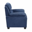 Pemberly Row Modern Fabric Upholstered Love Seat in Blue Color