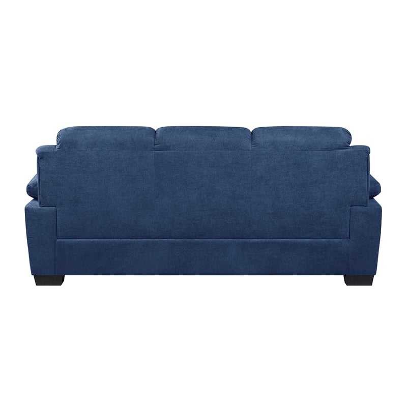 Pemberly Row Contemporary Fabric Upholstered Sofa in Blue Color