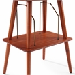 Pemberly Row Mid-Century Wood Metal Turntable Stand in Paprika