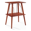 Pemberly Row Mid-Century Wood Metal Turntable Stand in Paprika