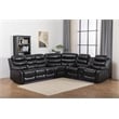 Pemberly Row Modern LED Faux Leather Reclining Sectional in Black