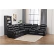 Pemberly Row Modern LED Faux Leather Reclining Sectional in Black