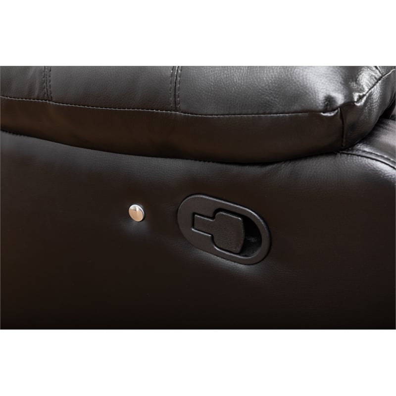 Pemberly Row Modern LED Faux Leather Reclining Sectional in Black