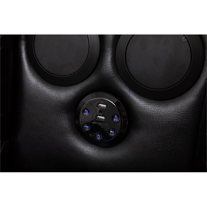 Pemberly Row Modern LED Faux Leather Reclining Sectional in Black