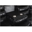 Pemberly Row Modern LED Faux Leather Reclining Sectional in Black