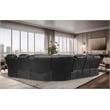 Pemberly Row Modern LED Faux Leather Reclining Sectional in Black