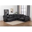 Pemberly Row Modern LED Faux Leather Reclining Sectional in Black