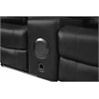 Pemberly Row Modern LED Faux Leather Reclining Sectional in Black