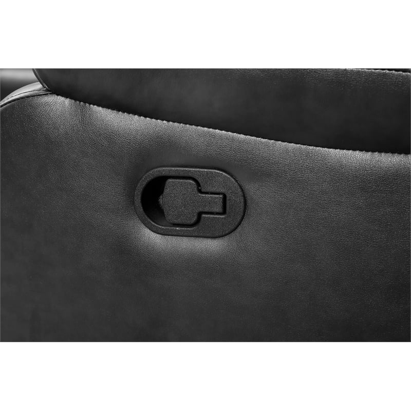 Pemberly Row Modern LED Faux Leather Reclining Sectional in Black