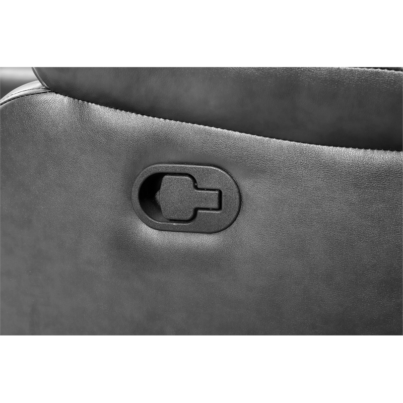 Pemberly Row Modern LED Faux Leather Reclining Sectional in Gray