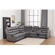 Pemberly Row Modern LED Faux Leather Reclining Sectional in Gray