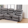 Pemberly Row Modern LED Faux Leather Reclining Sectional in Gray