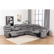 Pemberly Row Modern LED Faux Leather Reclining Sectional in Gray