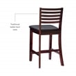 Pemberly Row Wood Ladder Back Faux Leather Seat 25