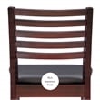 Pemberly Row Wood Ladder Back Faux Leather Seat 25