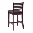Pemberly Row Wood Ladder Back Faux Leather Seat 25