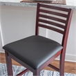 Pemberly Row Wood Ladder Back Faux Leather Seat 25