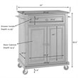 Pemberly Row Solid Granite / Wood Portable Kitchen Cart in Black