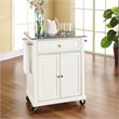 Pemberly Row Modern Wood Portable Kitchen Cart in White and Gray