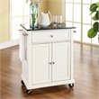 Pemberly Row Modern Wood Portable Kitchen Cart in White and Black