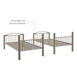 Pemberly Row Twin Over Twin Bunk Bed Attached Ladder in Pewter Finish