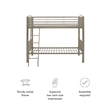 Pemberly Row Twin Over Twin Bunk Bed Attached Ladder in Pewter Finish