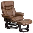 Pemberly Row Contemporary Leather Recliner in Palimino Brown