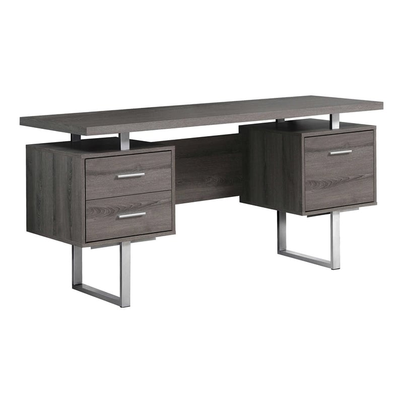 Pemberly Row Computer Desk Home Office Laptop Storage Drawers 60