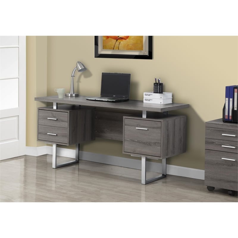 Pemberly Row Computer Desk Home Office Laptop Storage Drawers 60