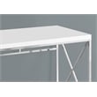 Pemberly Row Home Office Computer Desk in Metal Laminate Glossy White Chrome