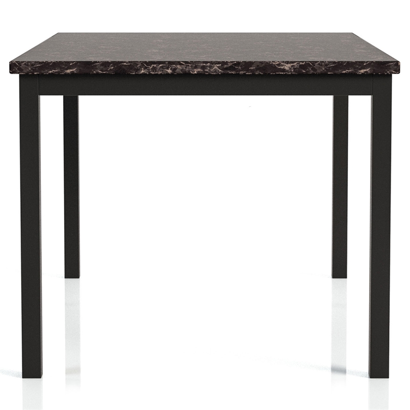 Pemberly Row Transitional Metal 60-Inch Dining Table in Black