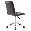 Pemberly Row Modern Faux Leather Armless Mid Back Office Chair in Brown