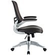 Pemberly Row Modern Style Vinyl Office Chair in Brown Finish