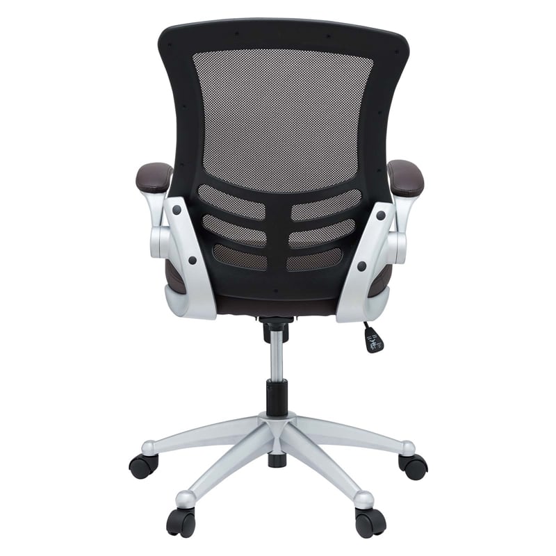 Pemberly Row Modern Style Vinyl Office Chair in Brown Finish