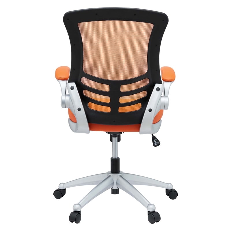 Pemberly Row Modern Style Vinyl Office Chair in Orange Finish
