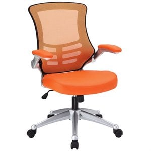 Pemberly Row Modern Style Vinyl Office Chair in Orange Finish
