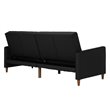 Pemberly Row Coil Faux Leather Convertible Sofa in Black Finish