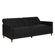 Pemberly Row Coil Faux Leather Convertible Sofa in Black Finish