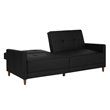 Pemberly Row Coil Faux Leather Convertible Sofa in Black Finish